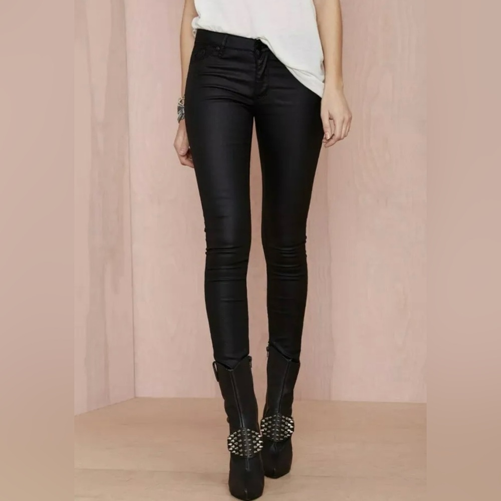 RES Denim black coated skinny jeans size 26